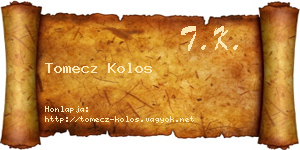 Tomecz Kolos névjegykártya